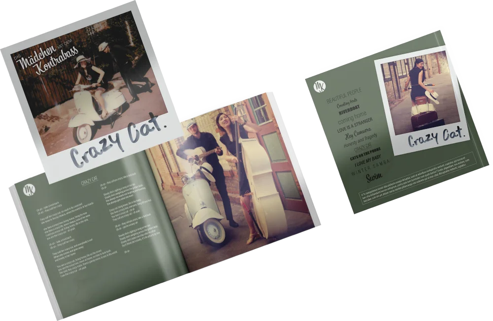 Printdesign und Veranstaltungsmedien für das Musikduo „Das Mädchen mit dem Kontrabass“ als Teil des Corporate Designs
